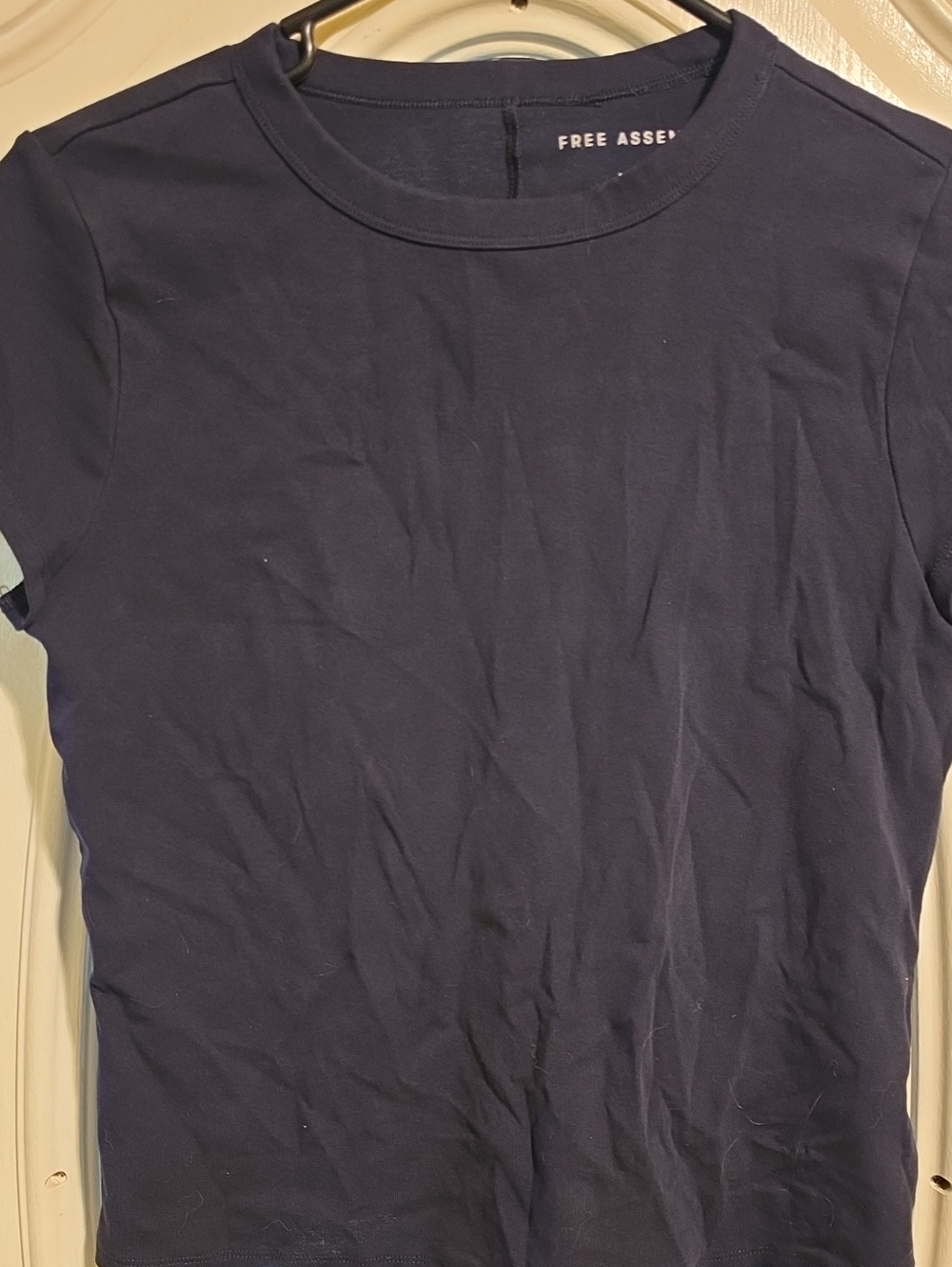 Free Assembly Women's Short Sleeve Crewneck Tee in Navy